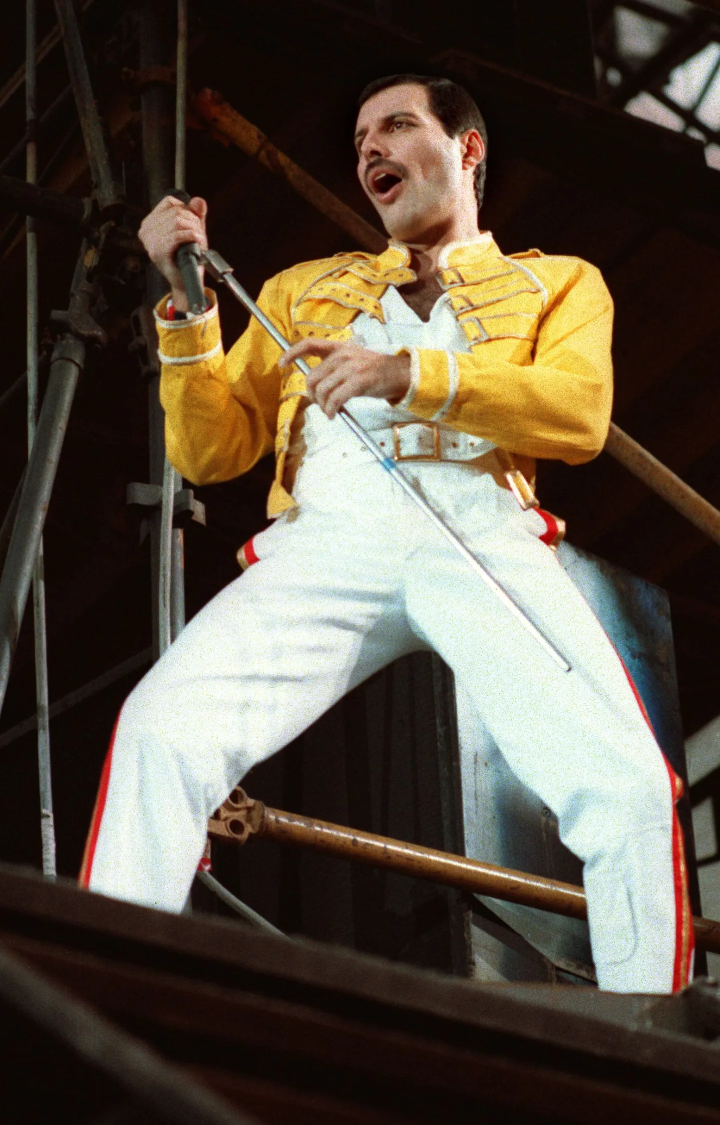 Freddie Mercury 1986. aastal. Mercury oli Kuningannade esilaulja