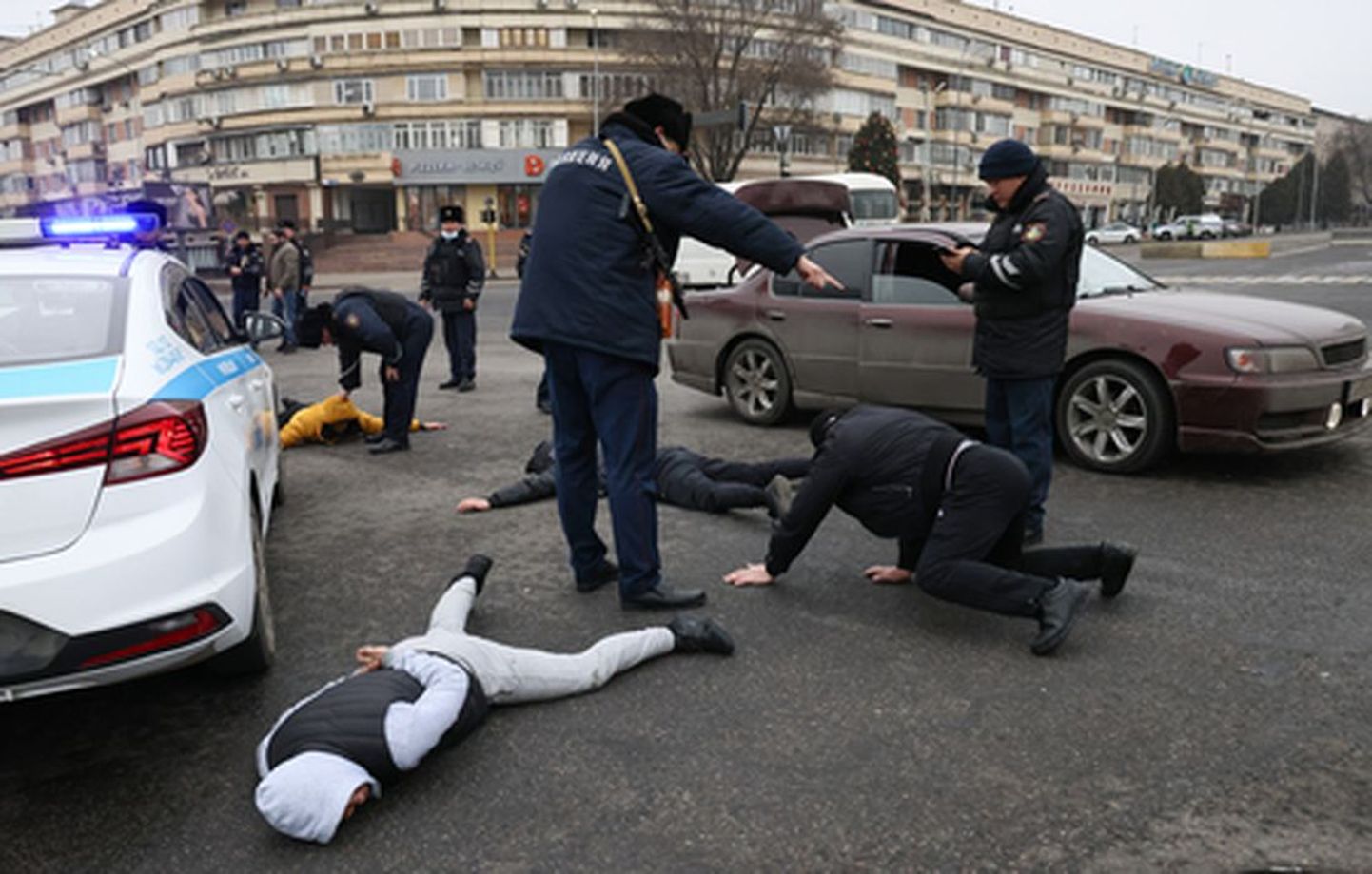 Kasahstani politsei rahutuste ajal.
