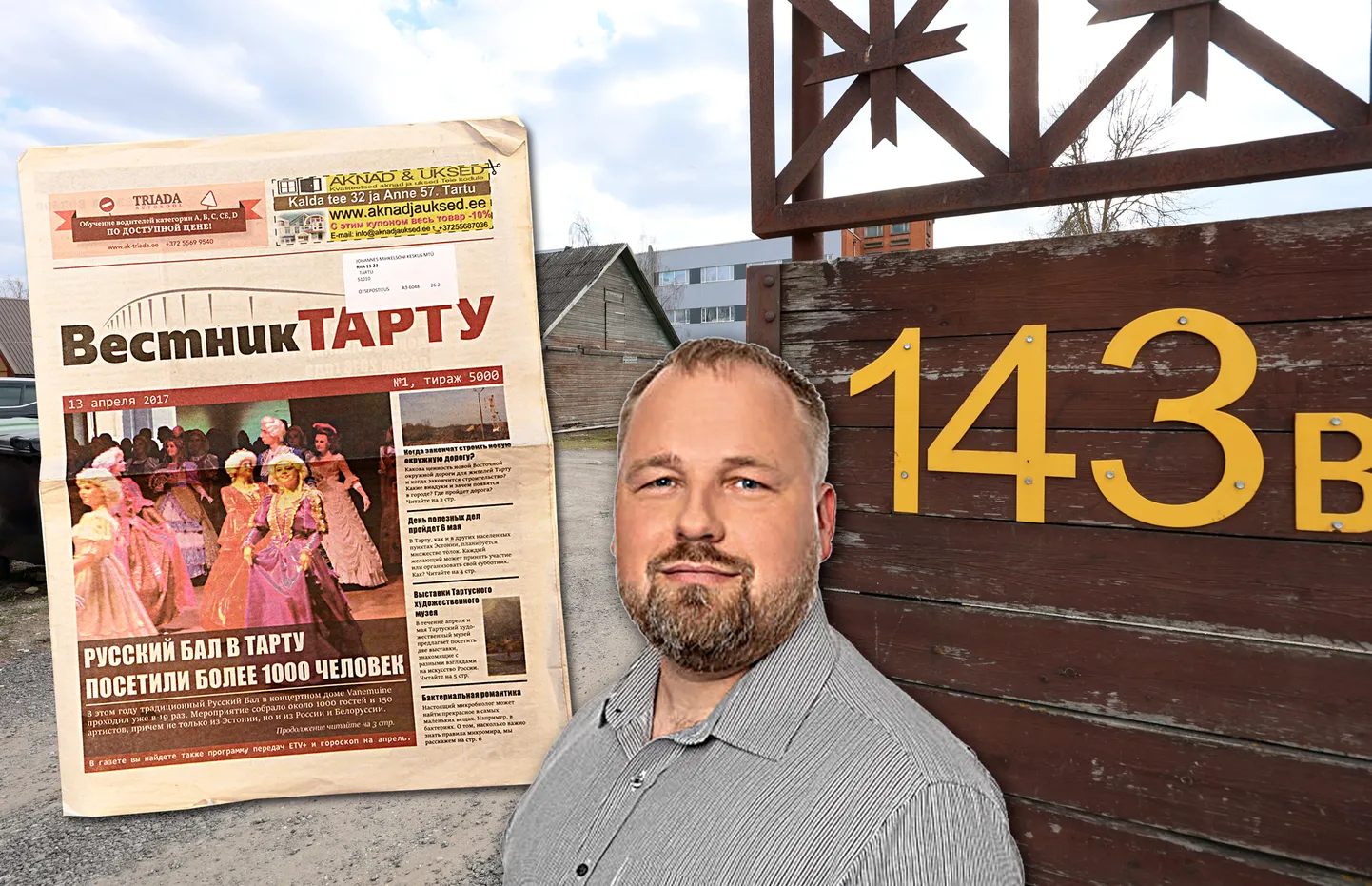 Vestnik Tartul toimetust kui sellist ei ole, kuid vastutav väljaandja ja peatoimetaja Alipi Borin (pildil) töötab lehe kallal Jaama tänaval asuvas majas.