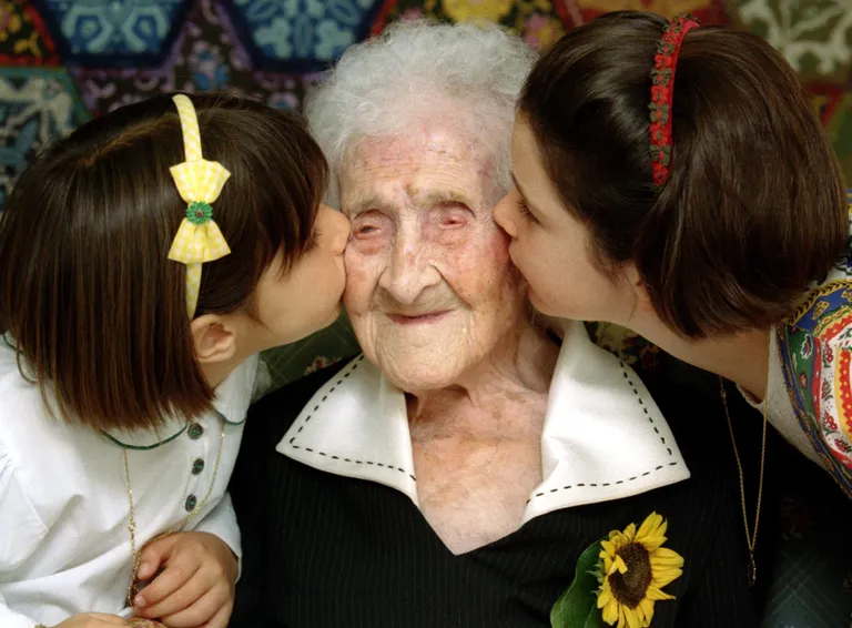 Jeanne Calment' oma 120. sünnipäeval 1995
