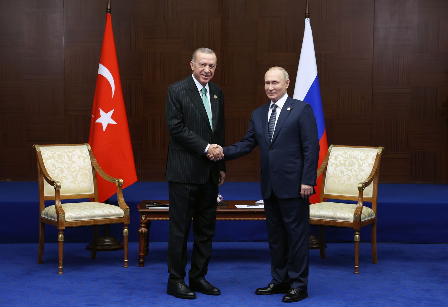 Redžeps Tajips Erdogans un Vladimirs Putins.