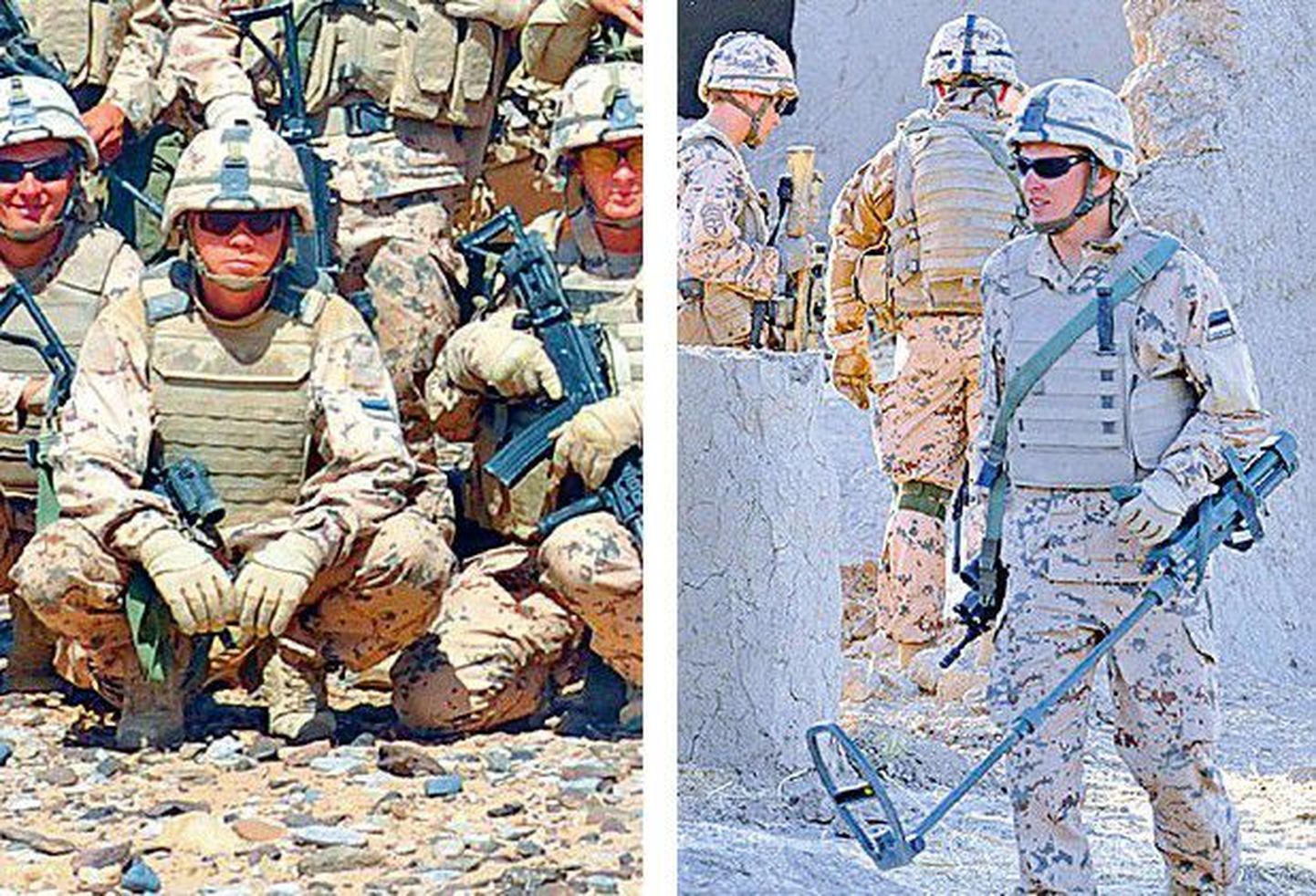 Veebel Eerik Salmus (vasakpoolsel pildil) ja seersant Raivis Kang Afganistanis.