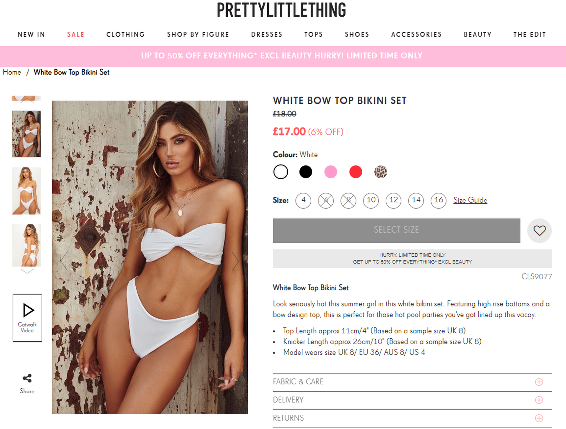 PrettyLittleThing bikiini, mis pärast suplust läbi paistsid.