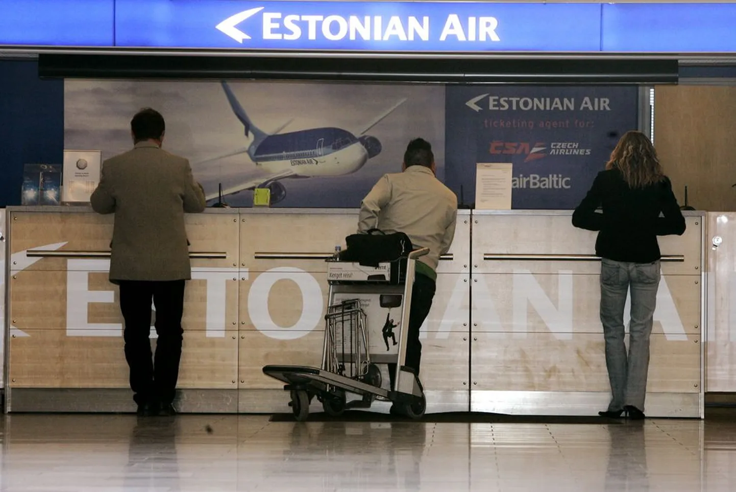 Estonian Airi kassa lennujaamas.