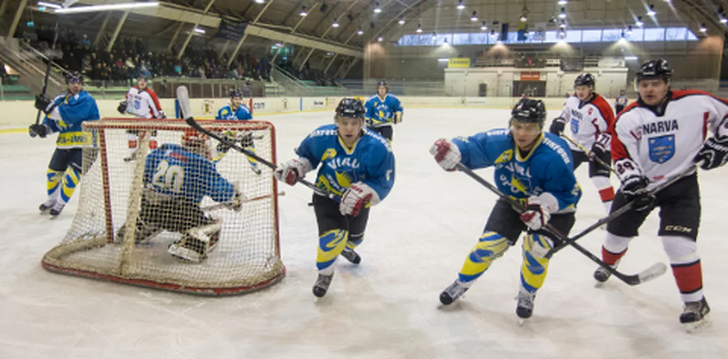 Narva ja Kohtla-Järve vahelised hokilahingud on läbi aastakümnete tulised olnud. Viimastel aastatel on piirilinna meeskond siiski märksa sagedamini peale jäänud ja mullu võideti hõbemedalid, aga Viru Sputnik pidi leppima neljanda kohaga. Tänavu on küsimus vaid selles, mis meeskond mis karva medalid hooaja lõpus kaela saab.