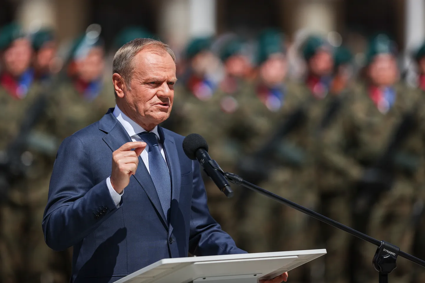 Poola peaminister Donald Tusk Krakówis Monte Cassino lahingu 80. aastapäeva tseremoonial. 18. mai 2024.