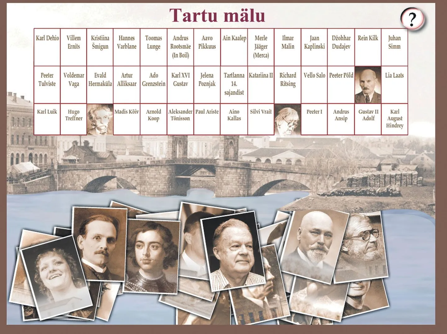 Uue mälumängu leiab internetist Tartu Linnamuuseumi kodulehelt aadressil linnamuuseum.tartu.ee. Igaüks saab nüüd kergesti järele proovida, keda ta hunnikusse vajunud portreedelt esimesena ära tunneb ja keda peab mitu korda arvama.