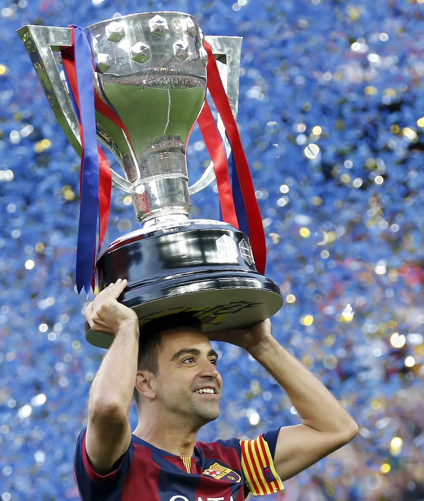 Xavi tähistamas tänavust Hispaania meistritiitli võitmist.