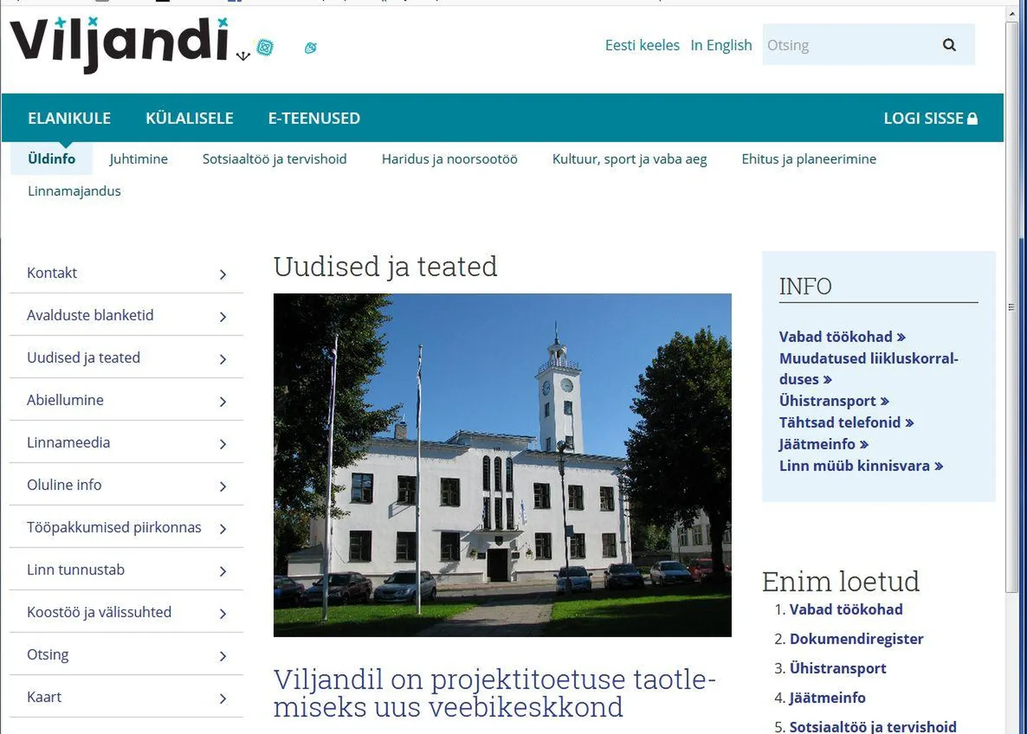 Viljandi linnavalitsuse koduleht