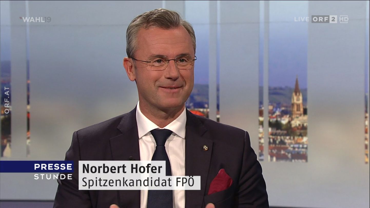Austrijas Brīvības partijas līderis Norberts Hofers