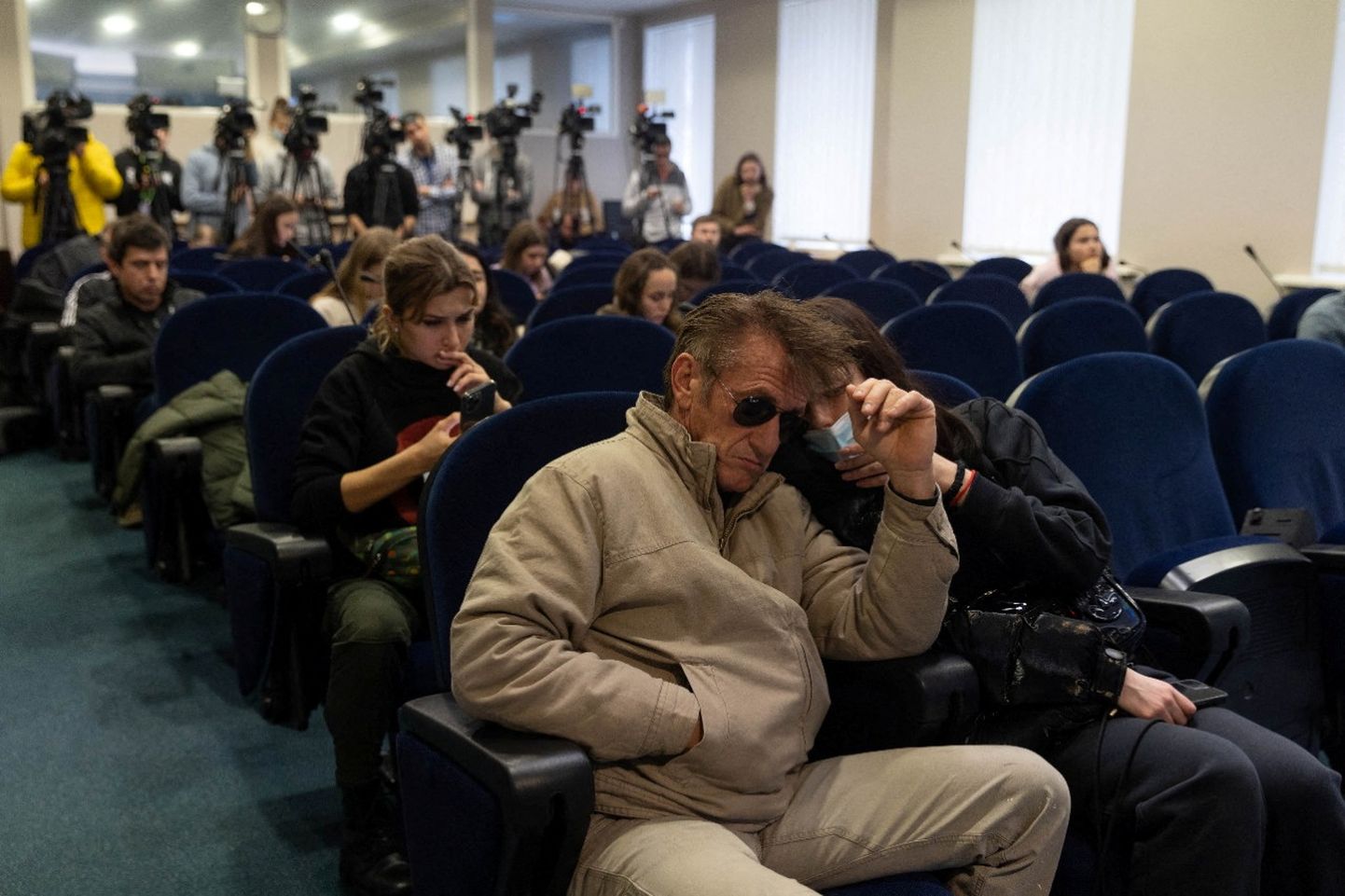 USA näitleja ja režissöör Sean Penn Kiievis toimunud pressikonverentsil 24. veebruaril 2022.