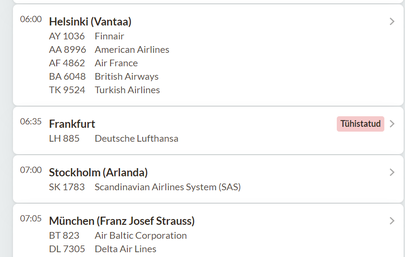7. märtsil jäävad Lufthansa lennud Tallinnas ära.
