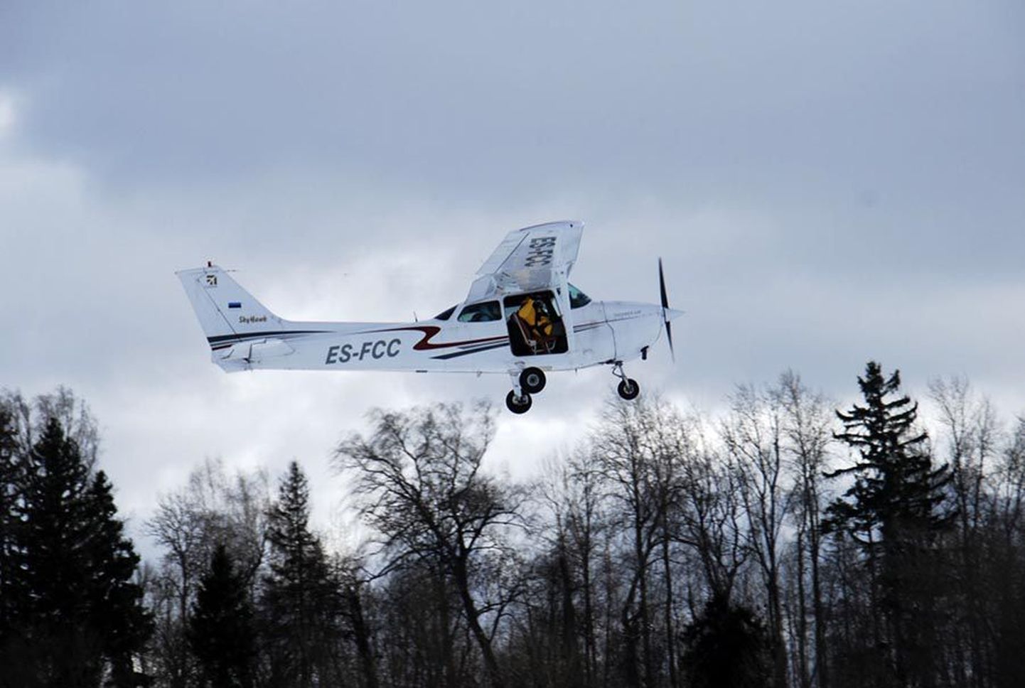 Lennupikniku avasid kolm Eesti langevarjuklubi liiget, kes hüppasid välja väikelennukist Cessna 172.