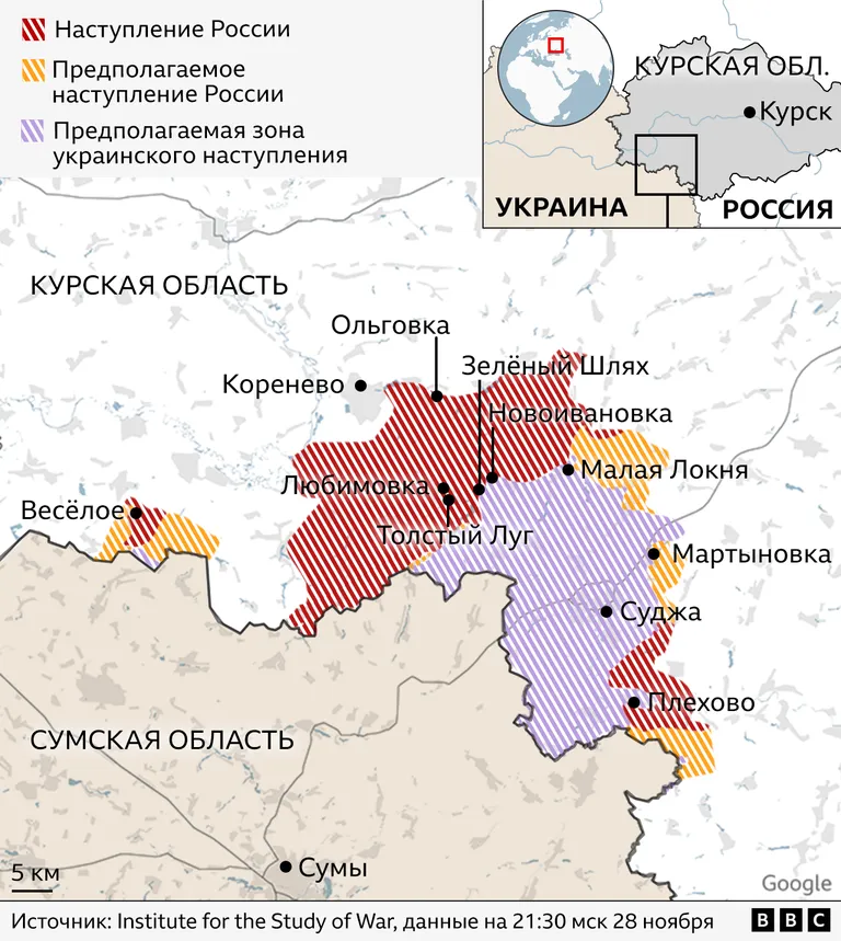 Курская область, карта