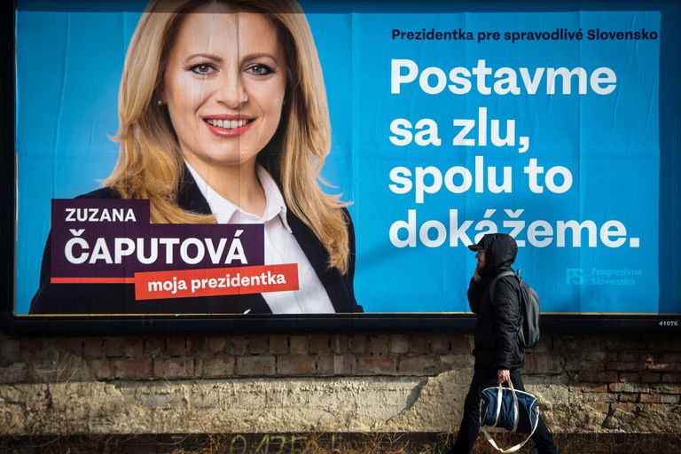 Slovakkia presidendivalimiste kampaaniaplakat. 