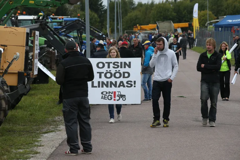 Põllumeeste kogunemiskoht Põrguväljal. Foto:
