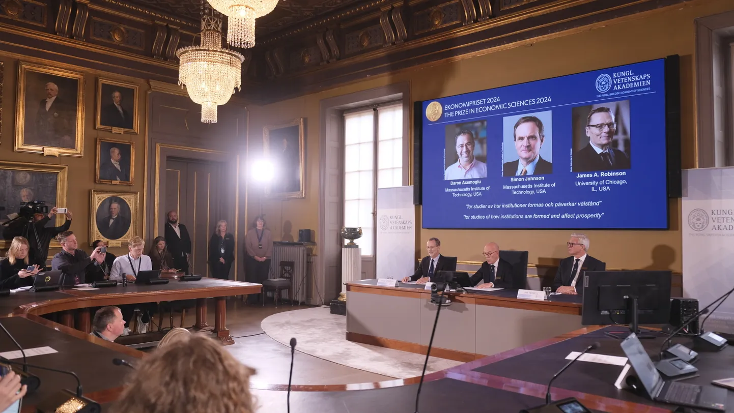 2024. aasta Nobeli majanduspreemia laureaatide väljakuulutamine 14. oktoobril Stockholmis.