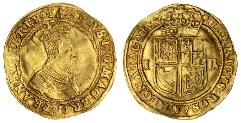 Haruldane kuningas James I Šotimaa 6-naelane münt Ellerby kuldmündileiust