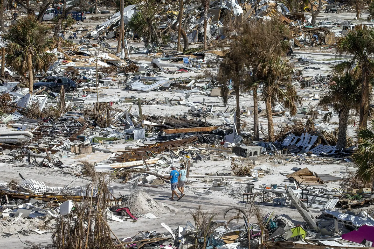 Tänavu oktoobri lõpus orkaanist Ian maha jäänud rusud USAs Florida osariigis Fort Myers Beachi linnas.