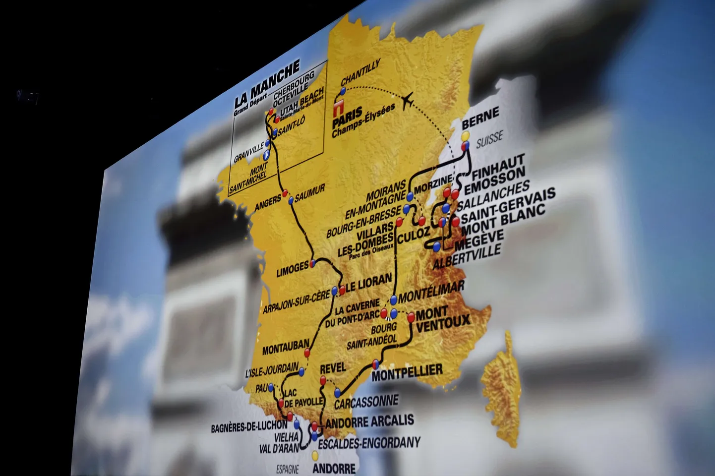 2016. aasta Tour de France'i kaart.