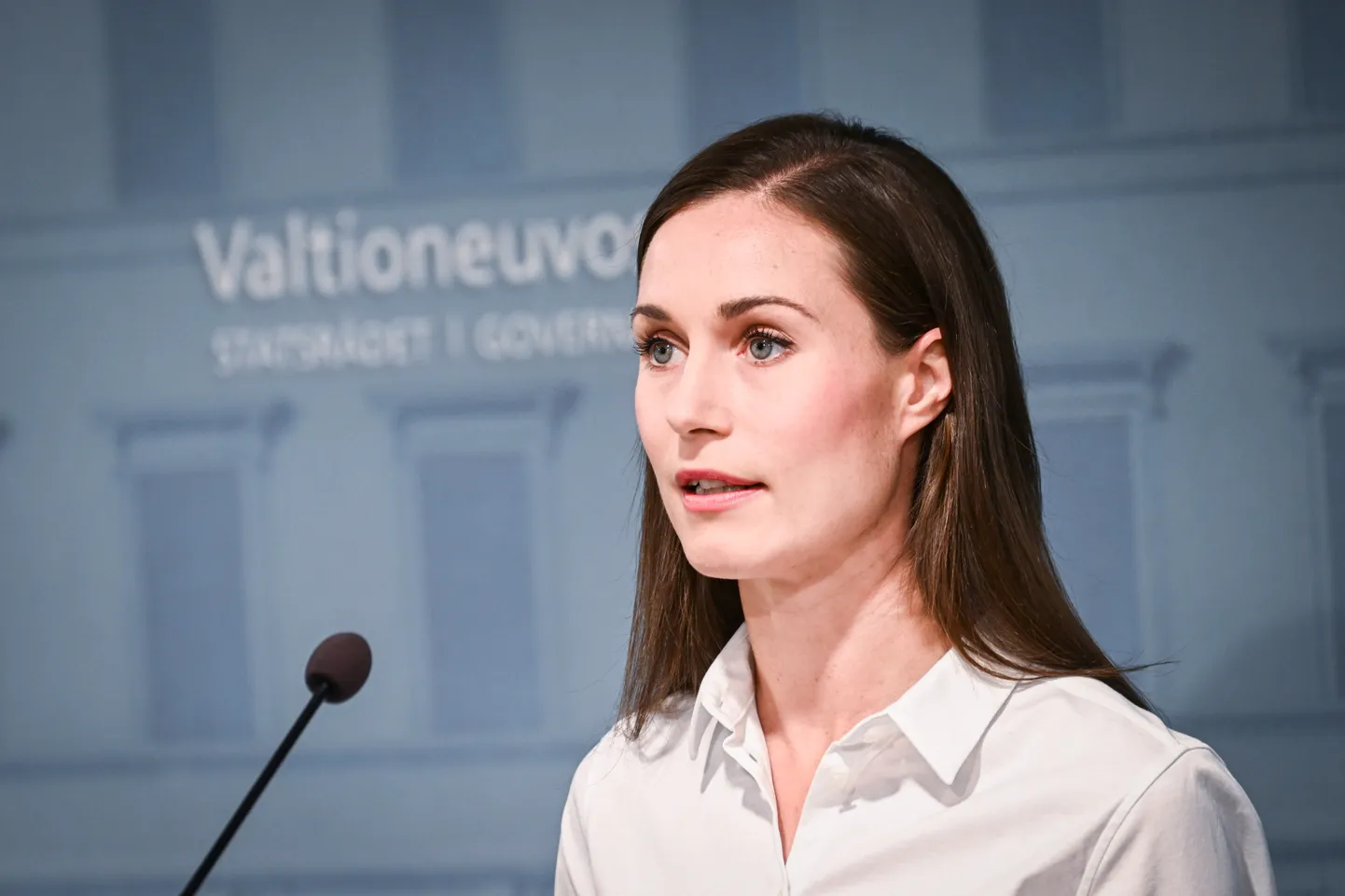 Soome peaminister Sanna Marin 28. septembril 2022 Helsingis Soome valitsuse pressikonverentsil rääkimas julgeolekupoliitikast