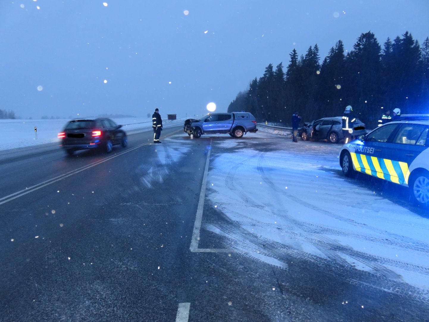 Liiklusõnnetus Võru vallas Tallinna-Tartu-Võru-Luhamaa maanteel