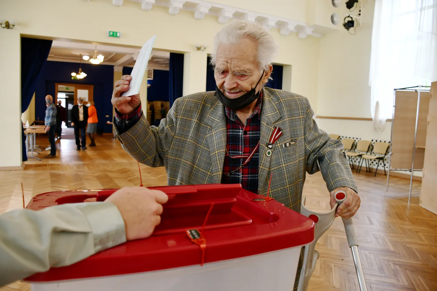 Pašvaldības vēlēšanas 729. vēlēšanu iecirknī Viļānu kultūras namā.