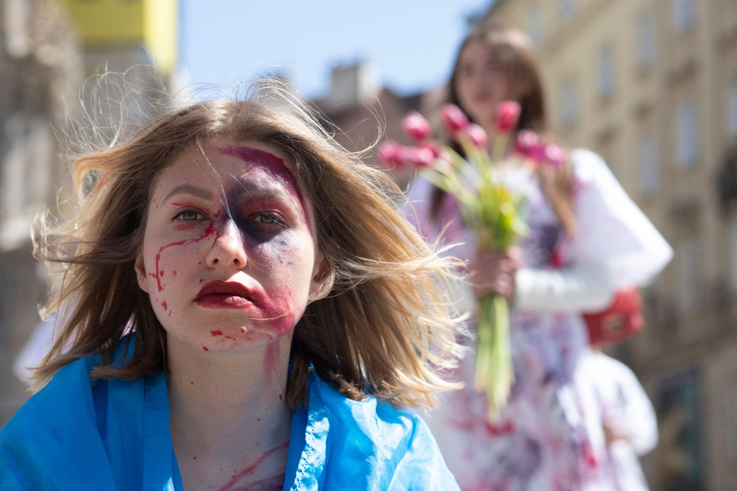 Protest ukrainlannade vägistamise vastu Vene sõdurite poolt