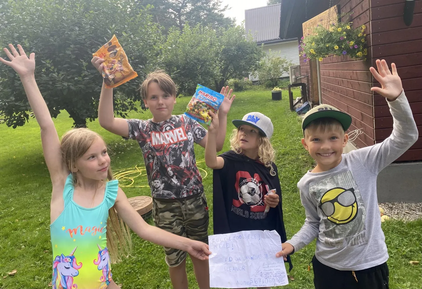 Tublid kirjameistrid (vasakult) Eleanor, Elias, Uku ja Ed.
