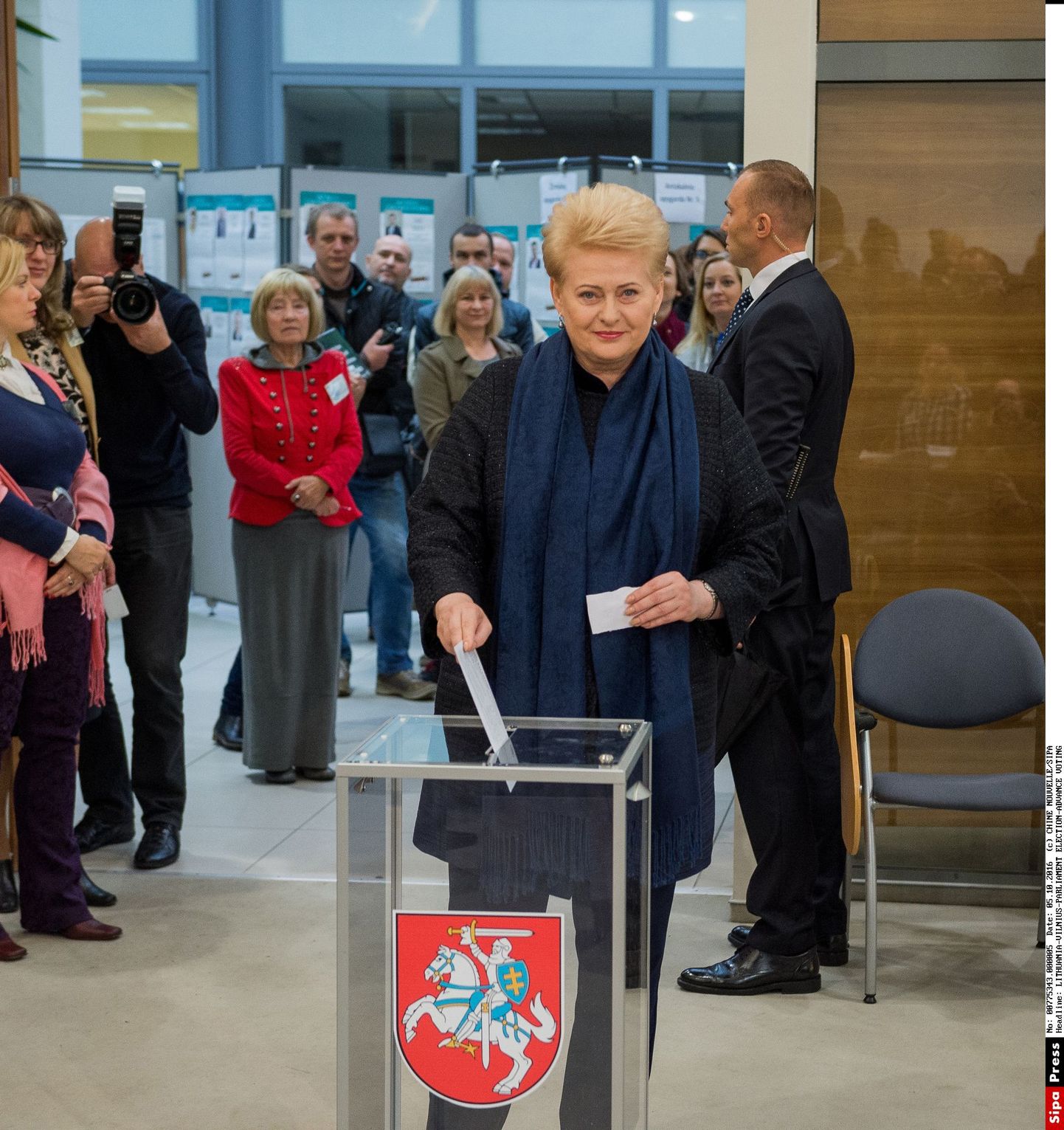 Leedu president Dalia Grybauskaitė parlamendivalimiste eelhääletusel Vilniuses.