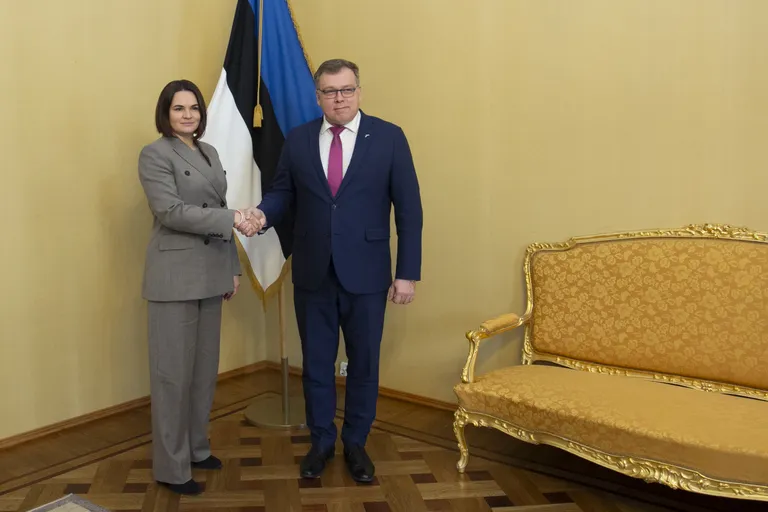 Светлана Тихановская и спикер Рийгикогу Лаури Хуссар.