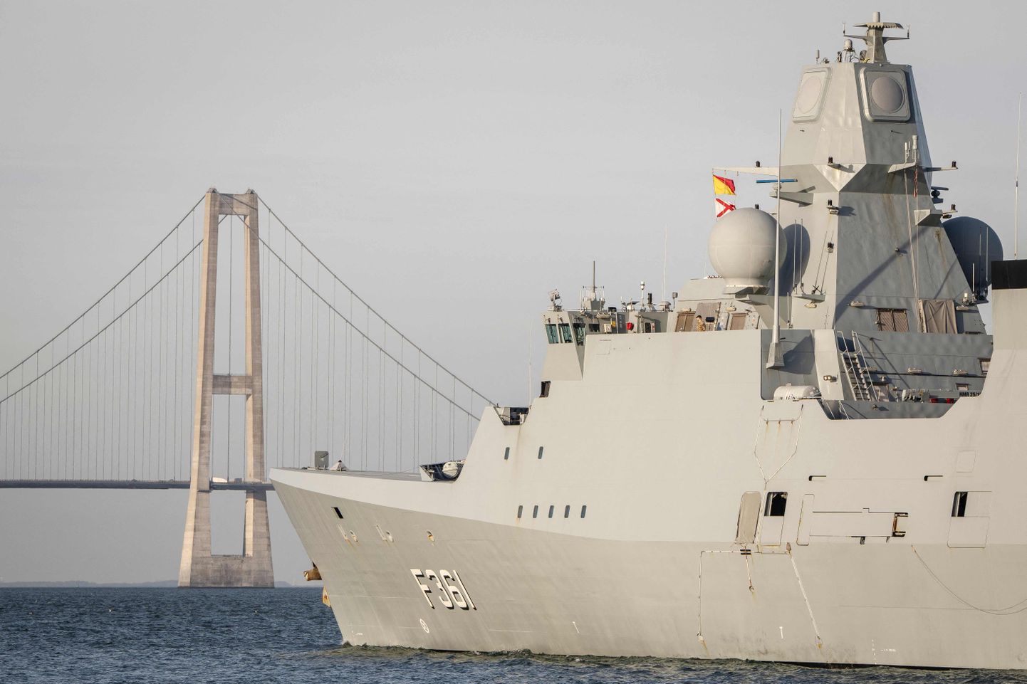 Taani fregatt Iver Huitfeldt 29. veebruaril 2024. aastal Taanis Korsoris.