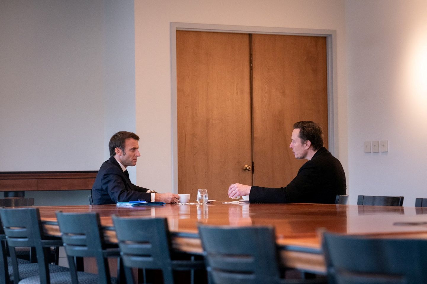 Prantsuse president Emmanuel Macron ja miljardärist ärimees Elon Musk kohtusid mullu detsembris USAs Louisianas