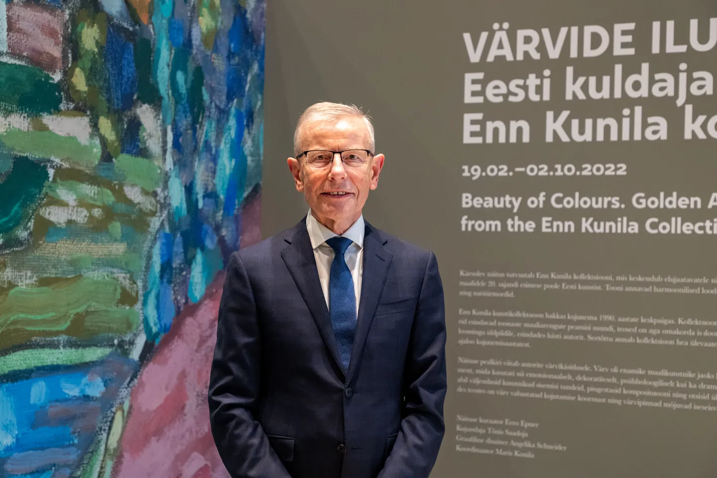 Enn Kunila näituse avamisel.