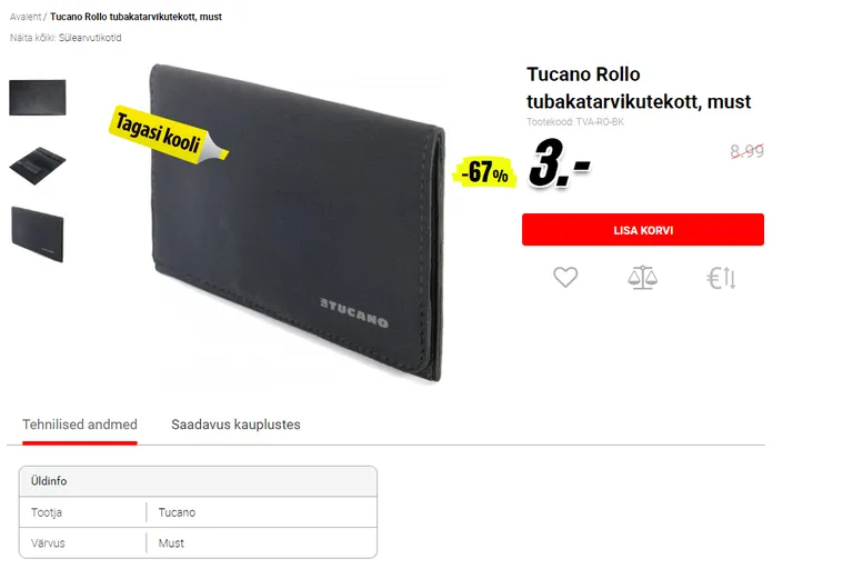 Tucano Rollo tubakatarvikutekott