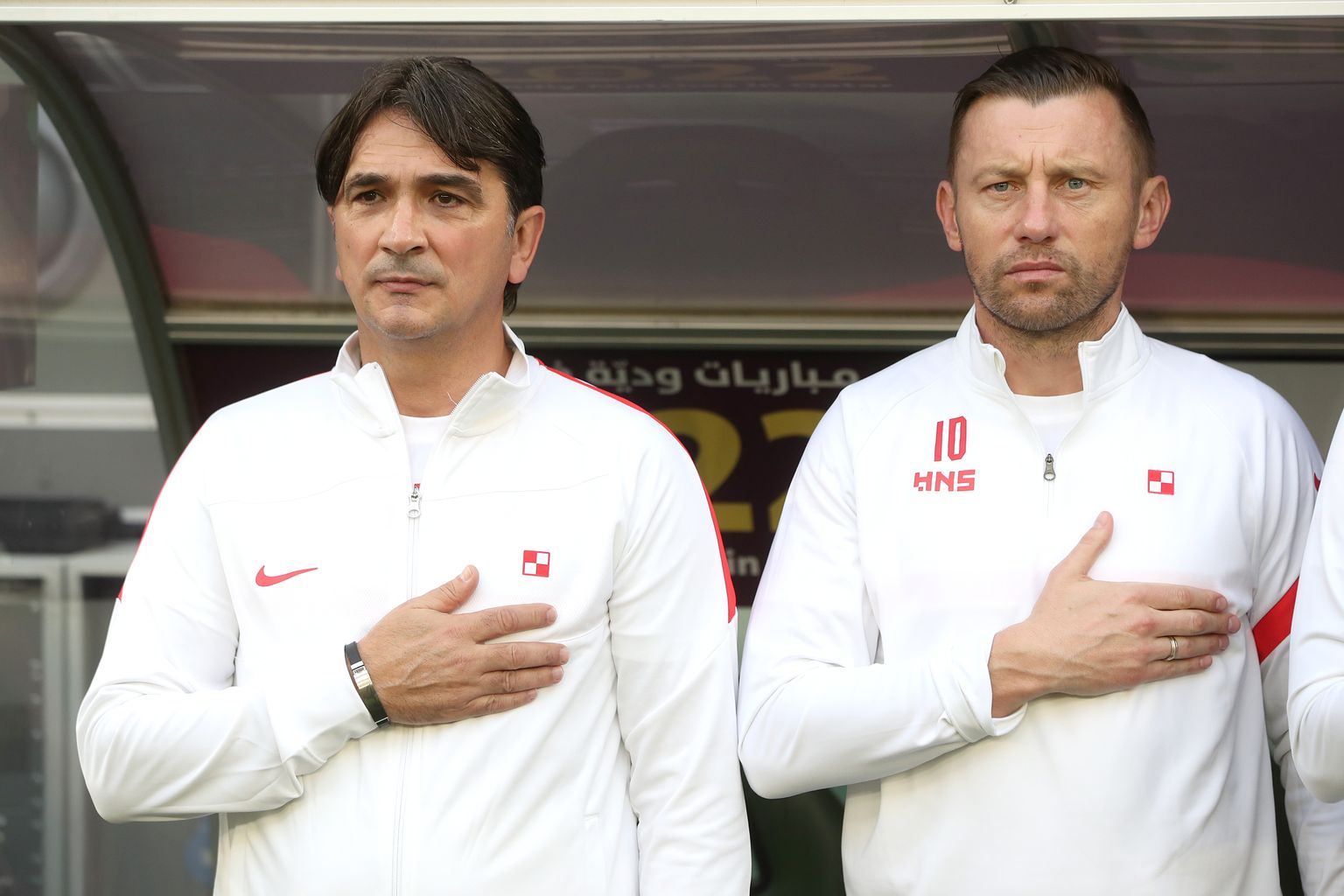 Главный тренер сборной Хорватии Златко Далич и его ассистент Ивица Олич.