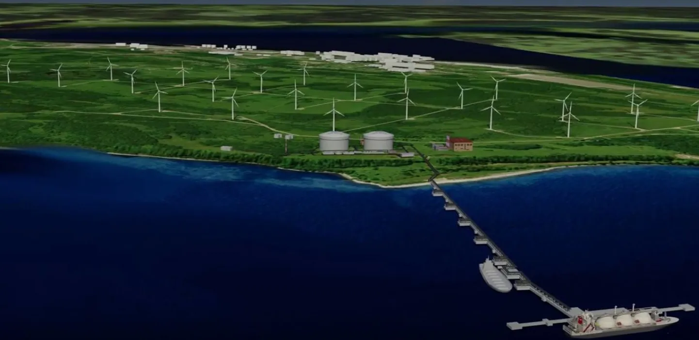 Kaader Alexela LNG terminali tutvustavast videost.