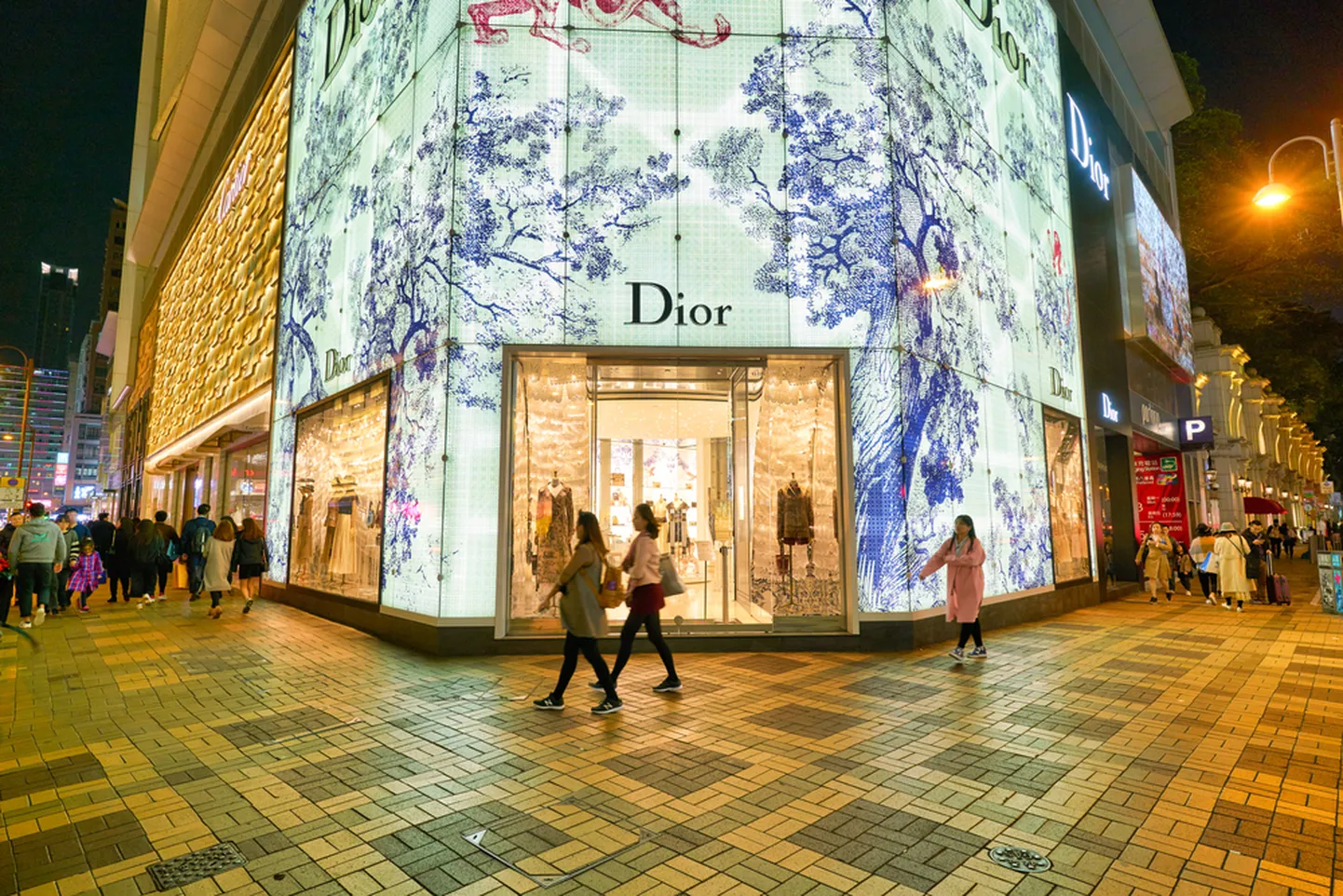 Diori esinduspood Hongkongis. Pilt on illustreeriv.