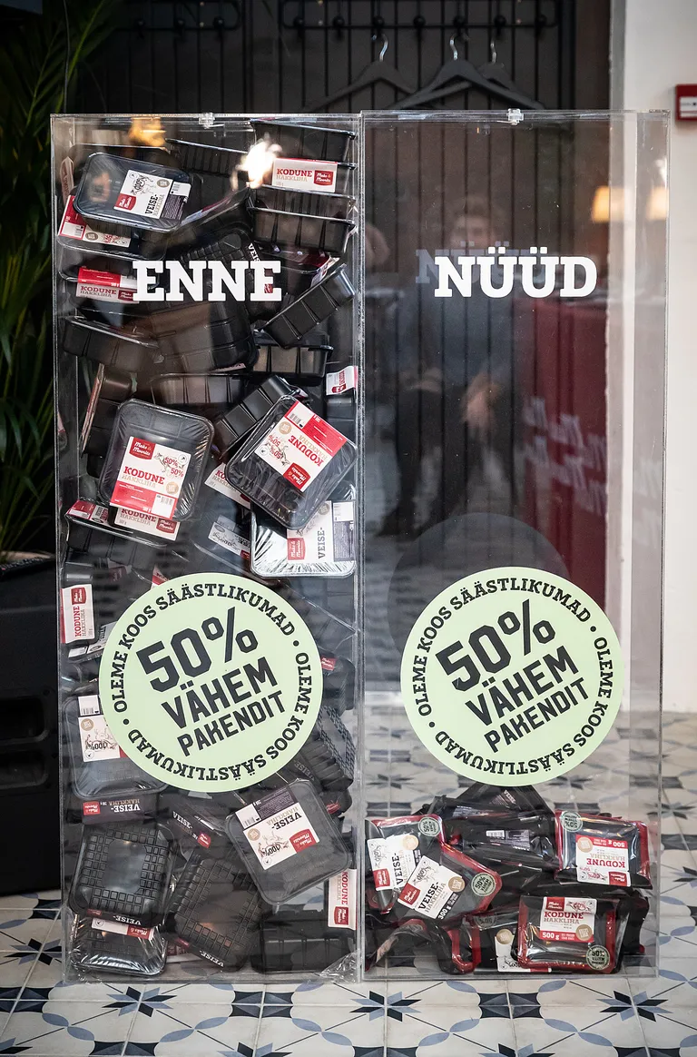 Maks & Mooritsa uue ja vana hakklihapakendi visuaalne võrdlus.