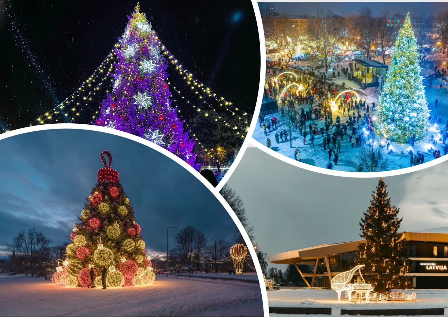 Рождественские елки латвийских городов