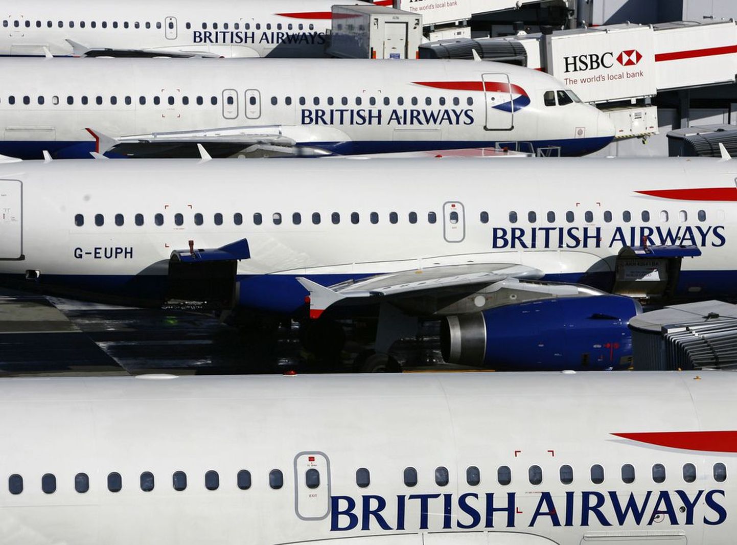 British Airwaysi lennukid Heathrow lennuväljal.