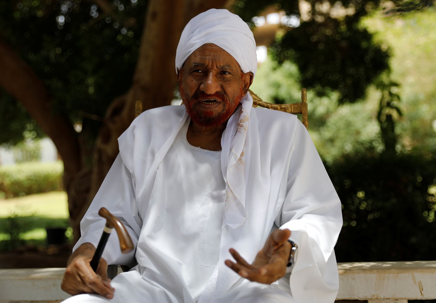 Sudaani opositsioonijuht Sadiq al-Mahdi 25. aprillil pealinnas Hartumis uudisteagentuurile Reuters intervjuud andmas.