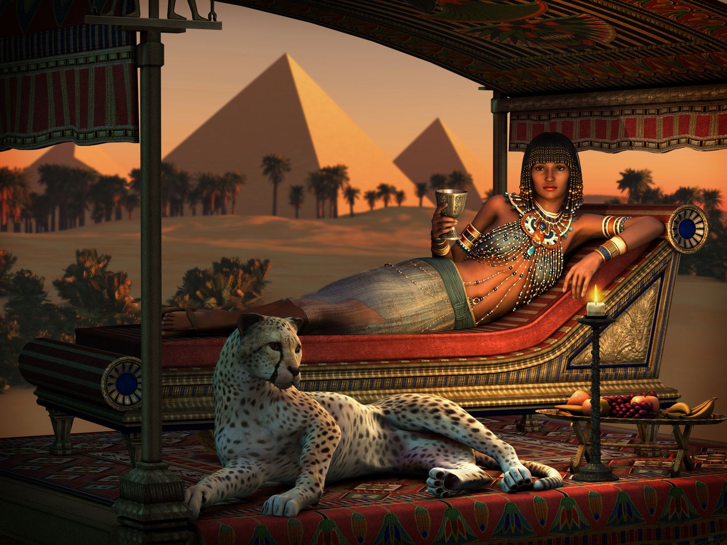 Arvutijoonistus Vana-Egiptuse viimasest valitsejast Kleopatrast