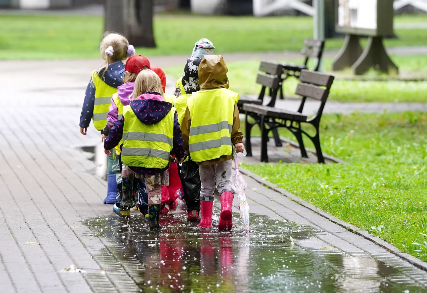 Дети на прогулке в Верманском саду