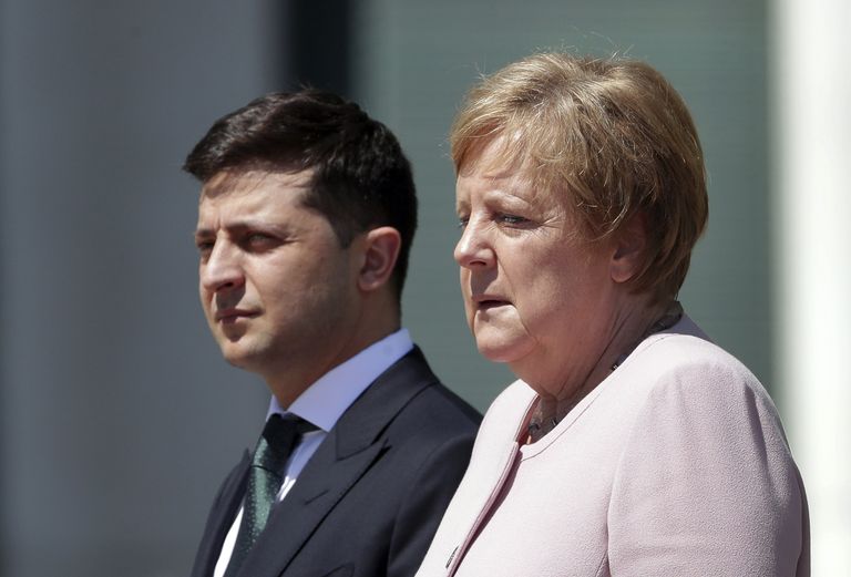 Angela Merkel ja Volodõmõr Zelenskõi 18. juunil 2019 Berliinis