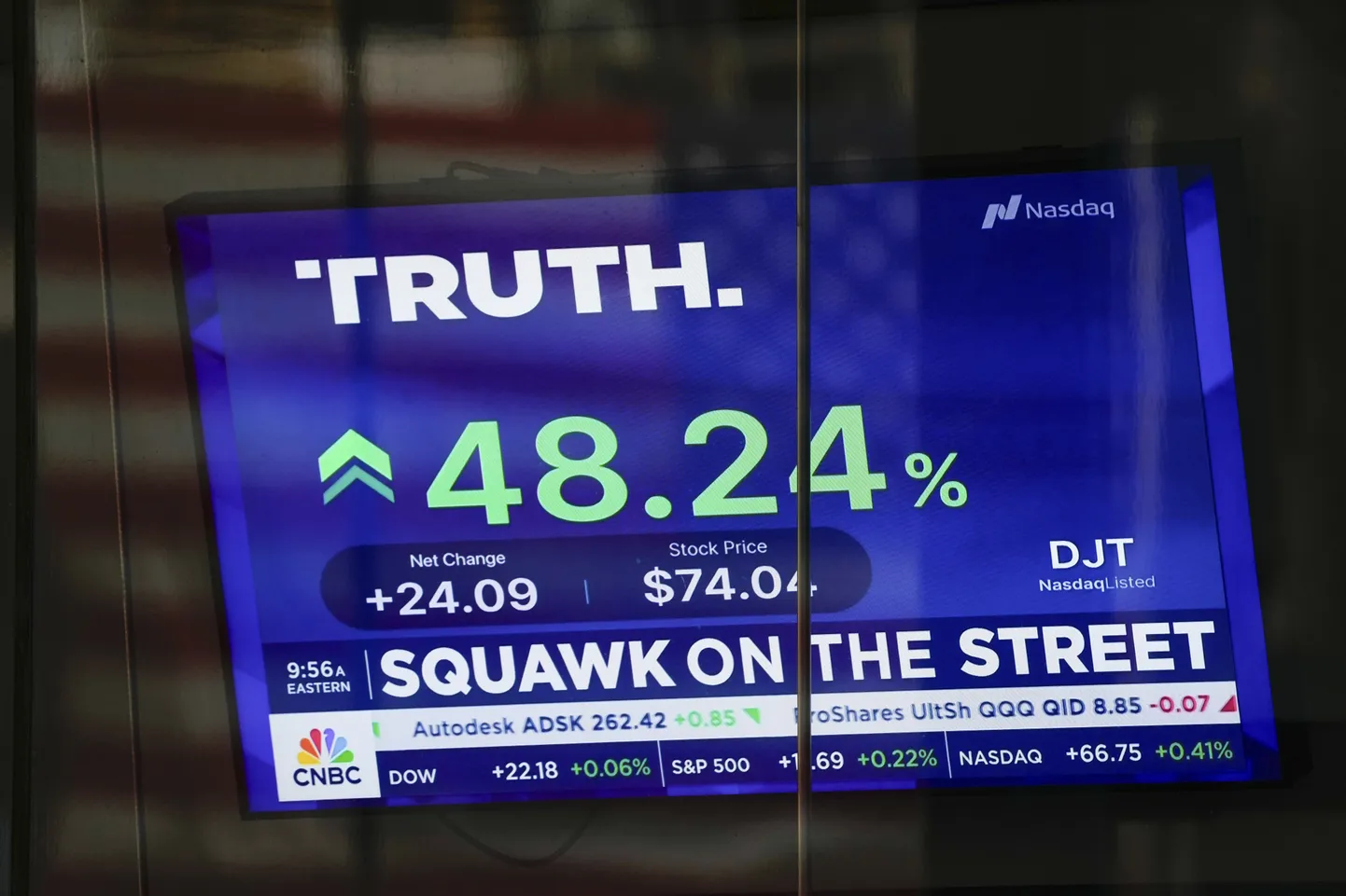 Trump Media aktsia tikker kauplemise alguses eelmise aasta 26. märtsil. Nüüdseks on väärtpaber odavnenud 26 dollarile.