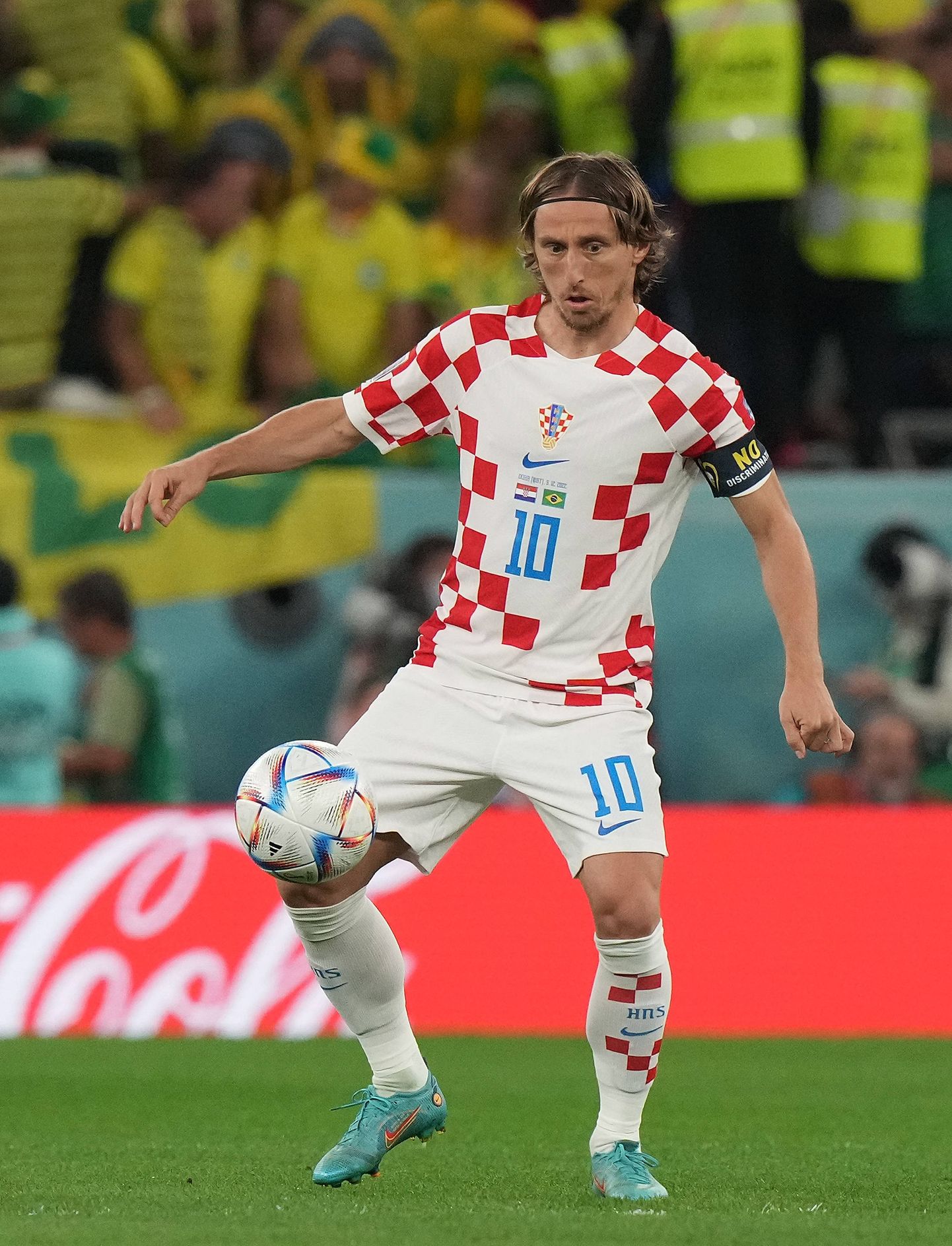 Horvaatia poolkaitsja Luka Modrić 9. detsembril 2022 Katari MMil mängus Brasiiliaga