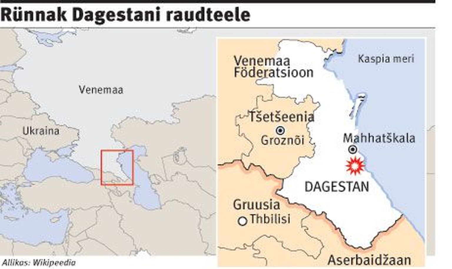 Rünnak Dagestani raudteele.