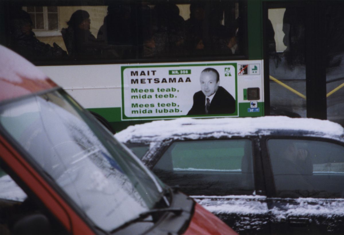 Предвыборная реклама Майта Метсамаа в Таллинне, 17.02.1999