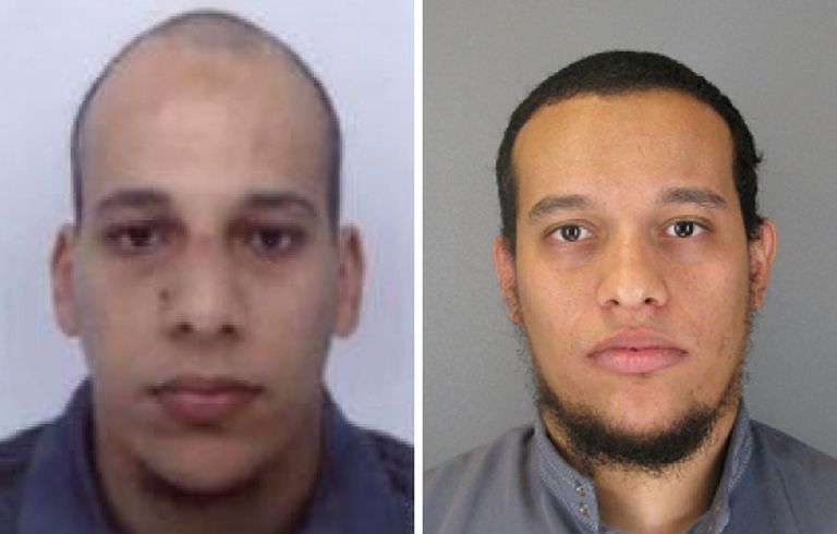 Prantsuse politsei foto 32-aastasest Cherif Kouachist (vasakul) ja 34-aastasest Said Kouachist, kes ründasid satiirilehe Charlie Hebdo toimetust.